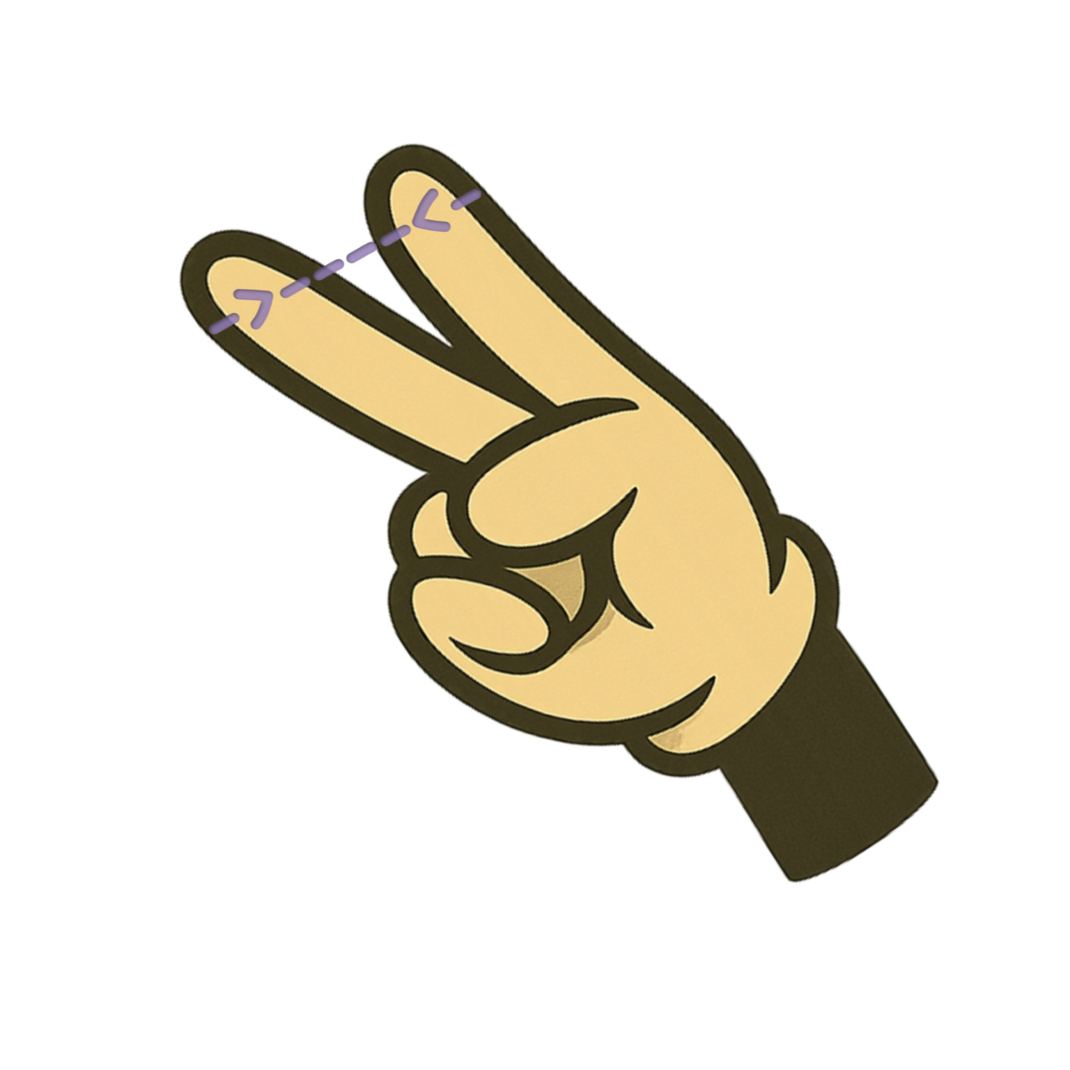 Stilisierte Estill-Handgeste: Hauchig geschlossener Ansatz beim Singen